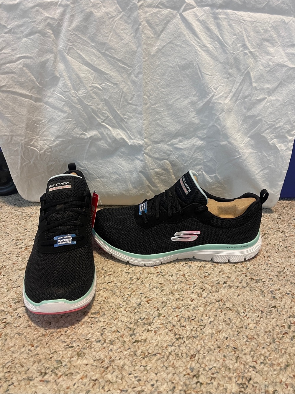 Skechers Flex-Lite Appeal 4.0 Women’s Black/Pink/Turquoise Shoes